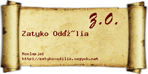 Zatyko Odília névjegykártya